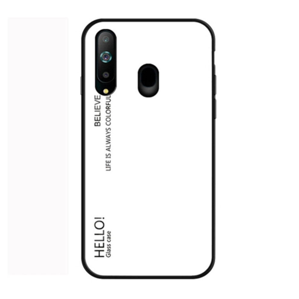 Gradient Color Glass Protective Case For Galaxy A8s (White) White 700000666717