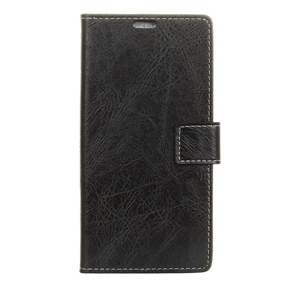 Retro Crazy Horse Texture Horizontal Flip Leather Case For Galaxy J3 (2018), With Holder & Card Slots & Photo Frame(Black) Black 777178621145