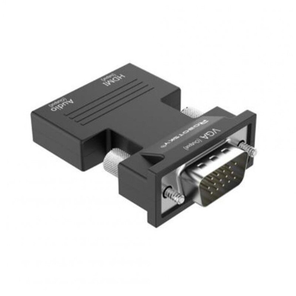 1080P Hdmi To Vga Digital To Analog Audio Adapter Video Converter Cable For Pc Laptop Tv Box Projector Black 700000581805