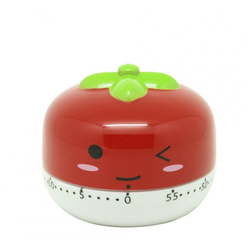 2 Pcs Kitchen Vegetable/Fruit Shape Timer Cute Cooking Mechanical Home Decor red