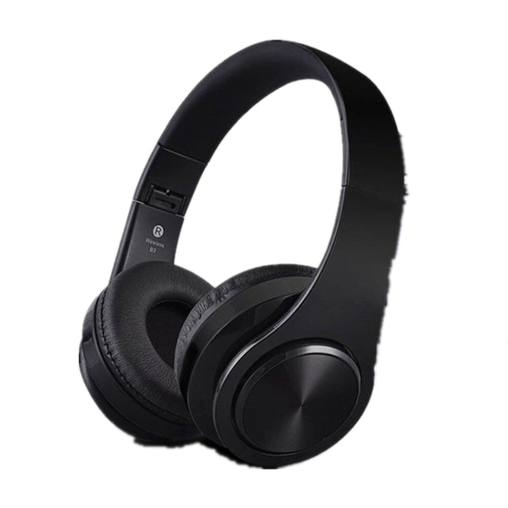 Wireless Headphones Bluetooth Headset Foldable Headphone Adjustable Earphones With Microphone For Pc Mobile Phone Mp3 Black 700000571936