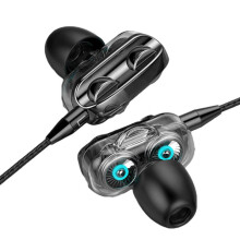 4 Pcs 3.5mm In Ear Earphones Wired Headset Gamer For Computer iPhone Samsung Xiaomi Dual Drive Stereo Sport Earbuds With Mic