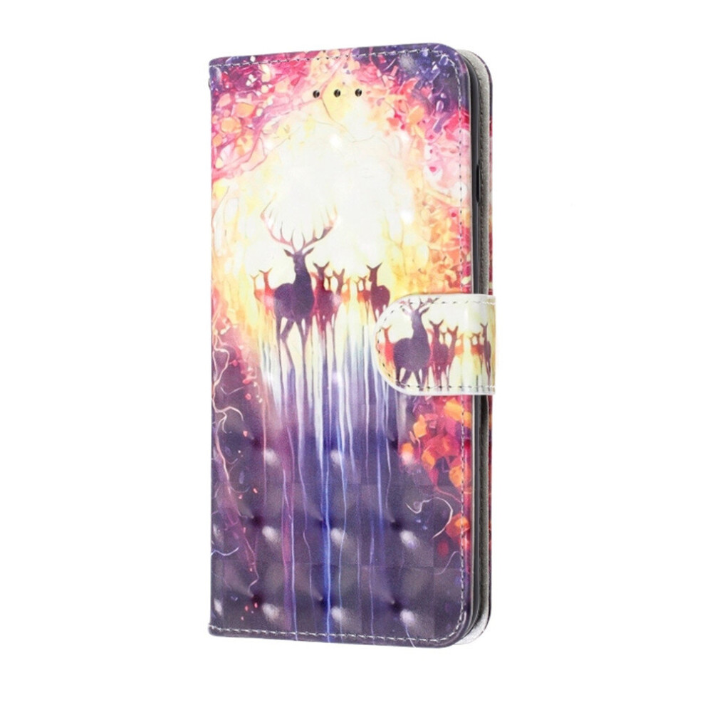 3D Visual Painting Horizontal Flip Leather Case For Galaxy A40, With Holder & Card Slots & Wallet & Lanyard(The Deer) 700000666465