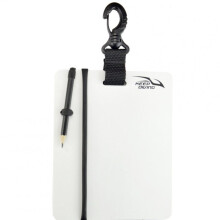 Underwater Writing Slate Diving Wordpad Gear Board with Swivel Clip Pencil for Water Sports Diving Swimming Black large
