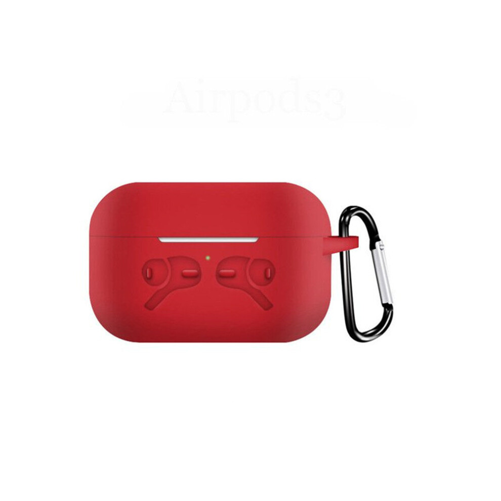 4 Pcs Shockproof Scratch-Resistant Earphones Silicone Protective Cover for AirPods 3 with Hook red-image-OPC-P6ZB6P7-NEW