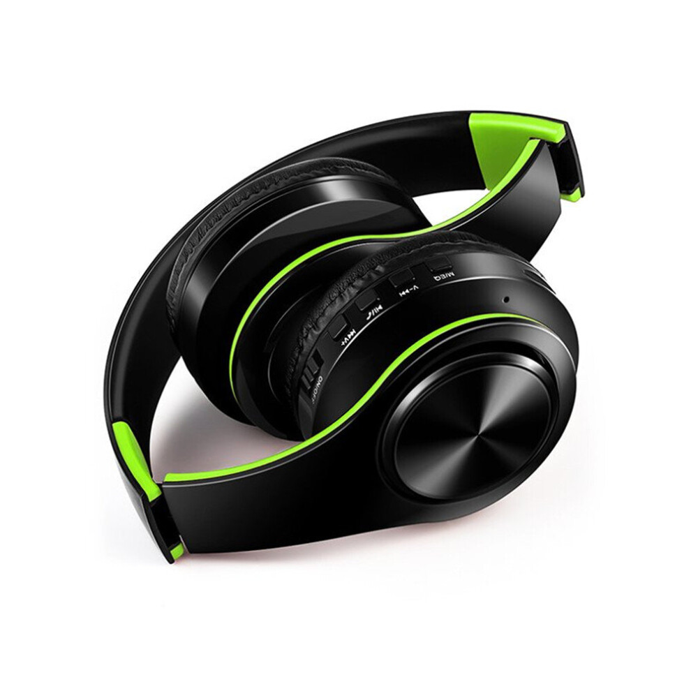 Wireless Headphones Bluetooth Headset Foldable Headphone Adjustable Earphones With Microphone For Pc Mobile Phone Mp3 Black Green 700000571950