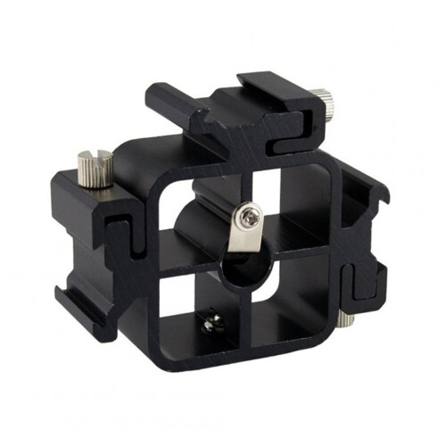 2 PCS Three-head Hot Shoe Flash Stand Multi-function Flash Holder Camera Bracket Accessories Square 3 Head Hot Shoe