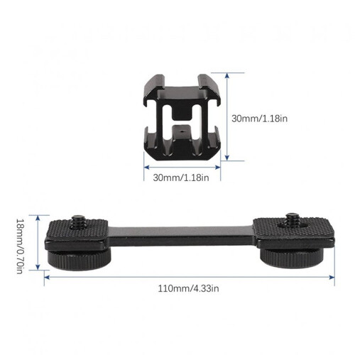 2 PCS Three-head Hot Shoe Flash Stand Multi-function Flash Holder Camera Bracket Accessories Square 3 Head Hot Shoe 1