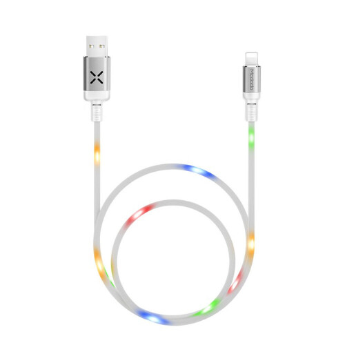 X Series Voice Control Lightning Cable with LED 1m White