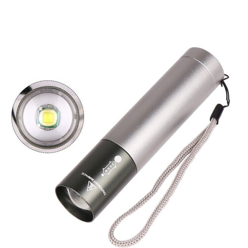 3 Modes Adjustable LED T6 USB Rechargeable Flashlight for Outdoor black_Model 1463-T6 1