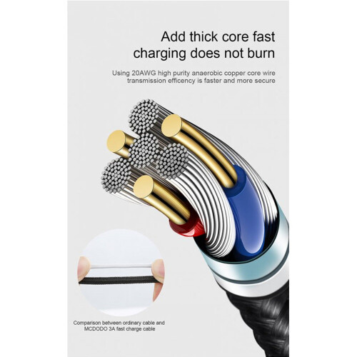 Smart Series Auto Disconnect Lightning Cable for iPhone iPad 1.2m Black 1