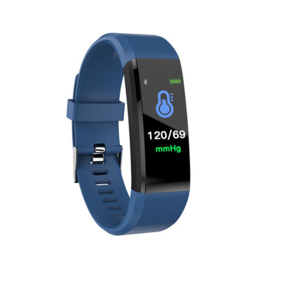 115Plus Tooth Smart Watch Heart Rate Blood Pressure Monitor Fitness Tracker Bracelet, Blue 7061857297169