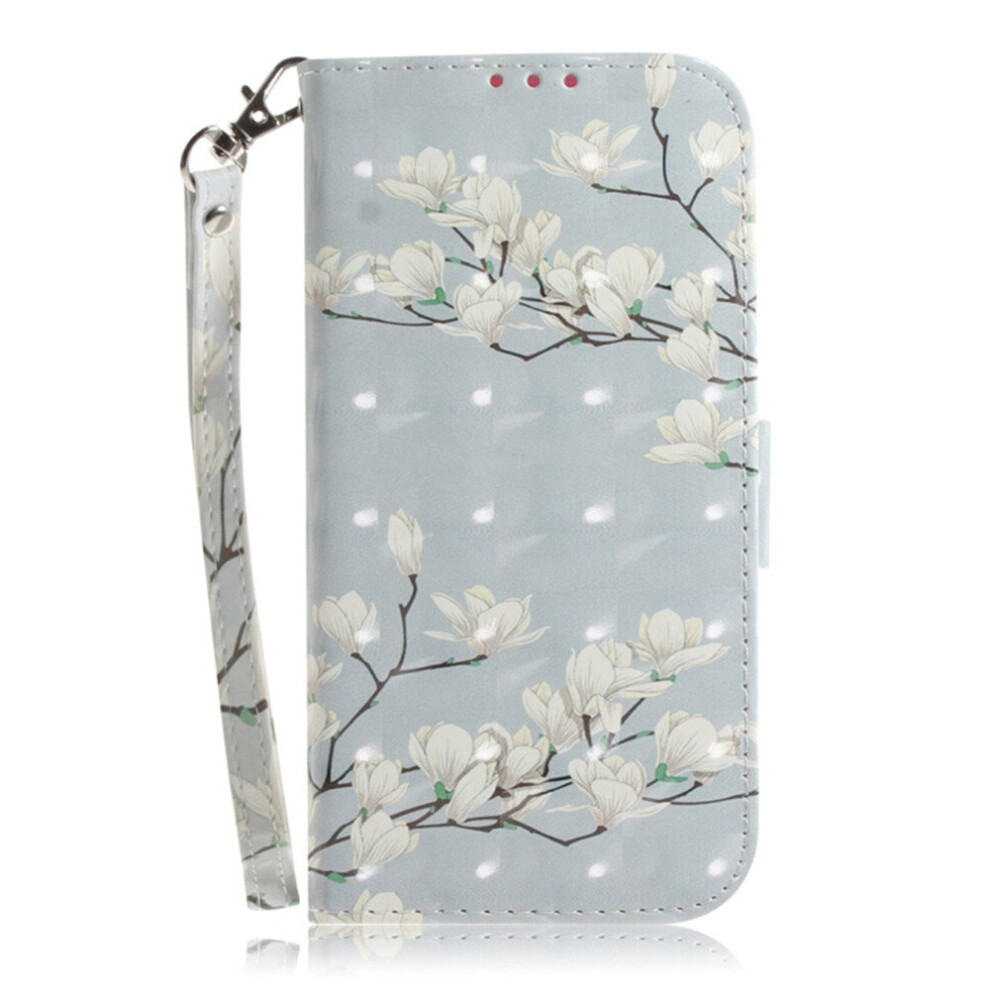 3D Colored Drawing Magnolia Pattern Horizontal Flip Leather Case For Galaxy A50, With Holder & Card Slots & Wallet 700000649550