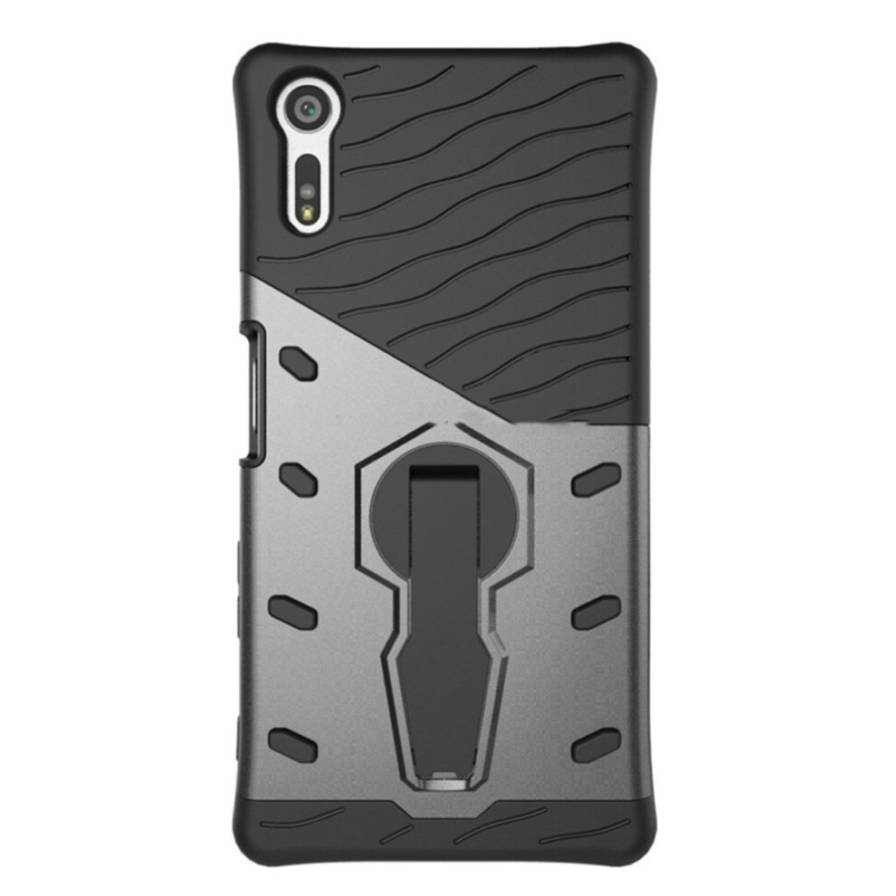 For Sony Xperia Xz Shock-Resistant 360 Degree Spin Tough Armor Tpu + Pc Combination Case With Holder(Black) Black 700000669596