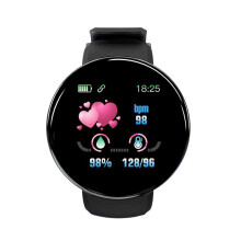 D18 Smart Bracelet Fitness Tracker Heart Rate Blood Pressure Color Screen Waterproof Sport Wristband Smart Watch black
