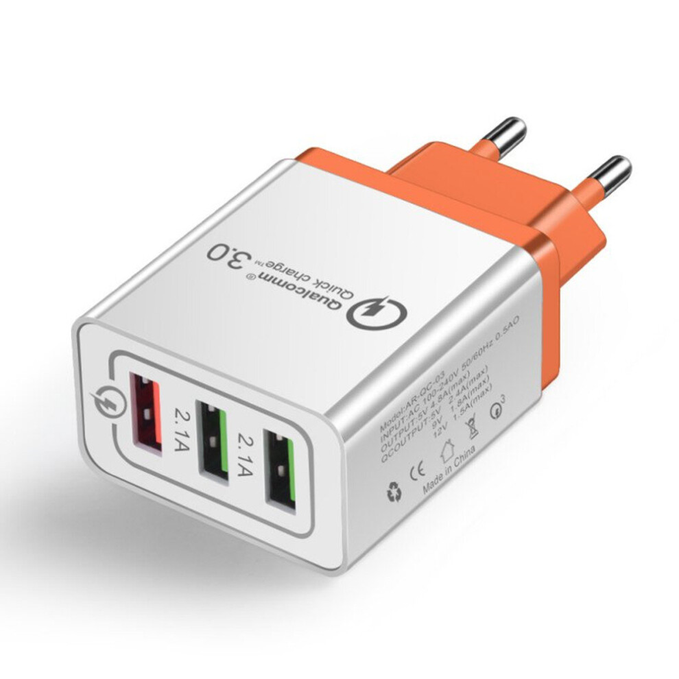 18W Eu Plug Usb Quick Charge 3.0 5V 3A For Mobile Phone Fast Charger Charging For Phone Orange 7061857209827