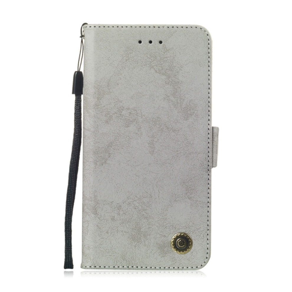 Multifunctional Horizontal Flip Retro Leather Case With Card Slot & Holder For Lg G8 (Grey) Grey 700000644609