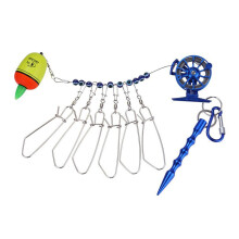 Fishing Lock Buckle With Reel Stainless Steel Lanyard Live Fish Lock Belt Fishing Tackle Stringer Fishing Floats Reel Blue