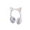 Headset Foldable Cartoon Wireless Cat Ear Headphones Light Bluetooth Headset white 1