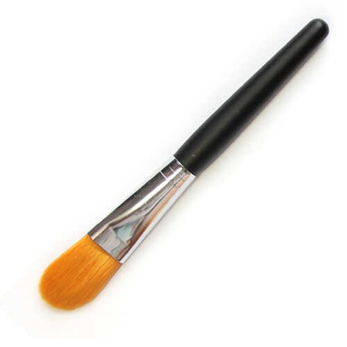 5PC Bright Silver Color with Yellow Hair Foundation Brush