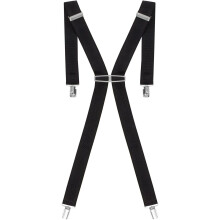 (Black) Mens Elasticated Braces 35mm High Quality Heavy Duty Adjustable Suspenders