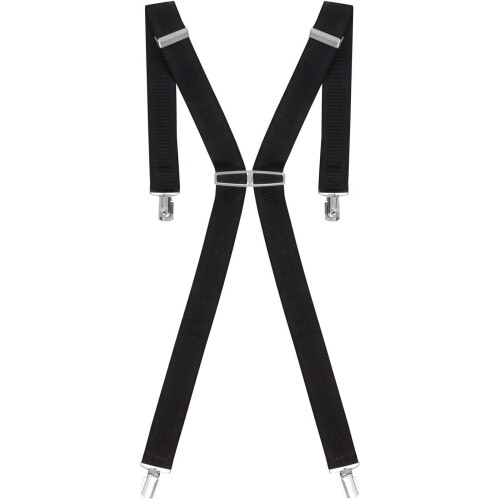 Ze Enzo (Black) Mens Elasticated Braces 35mm High Quality Heavy Duty Adjustable Suspenders