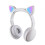 Headset Foldable Cartoon Wireless Cat Ear Headphones Light Bluetooth Headset Pink 2