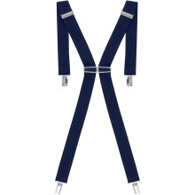 (Blue) Mens Elasticated Braces 35mm High Quality Heavy Duty Adjustable Suspenders