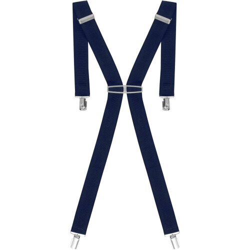 Ze Enzo (Blue) Mens Elasticated Braces 35mm High Quality Heavy Duty Adjustable Suspenders