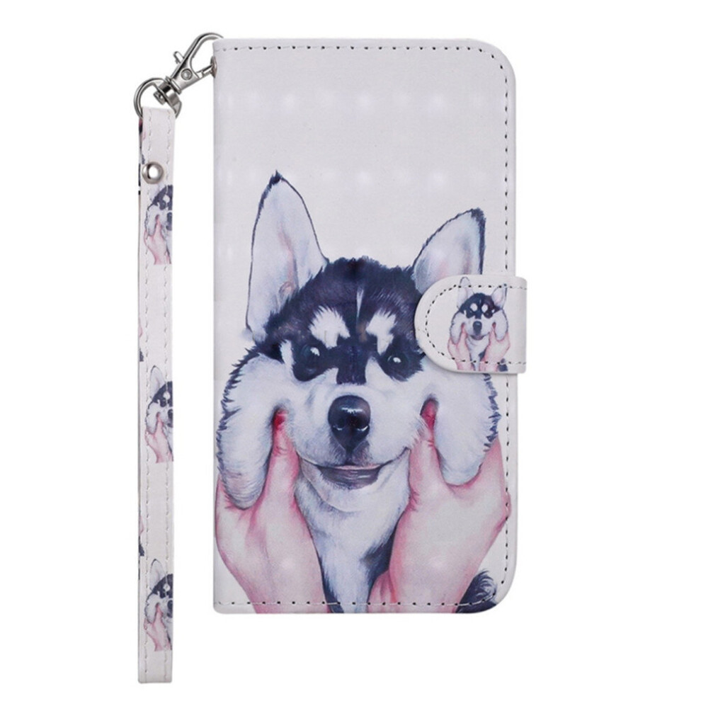 Husky Pattern Colored Drawing Horizontal Flip Leather Case For Huawei P20 Lite, With Holder & Card Slots & Wallet & Lanyard 700000659702