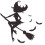 2PCS  Halloween Wall Sticker Bat Witch Broom Wall Decoration 1