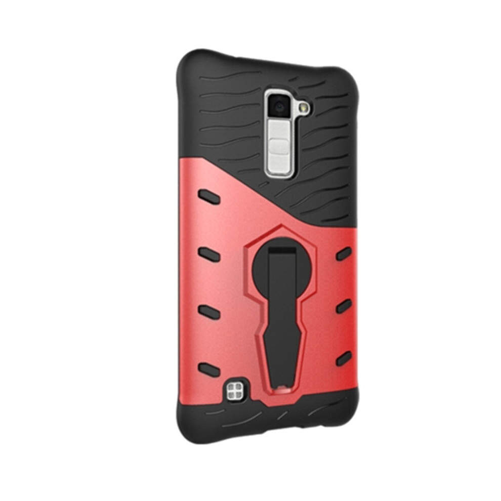 For Lg K10 Shock-Resistant 360 Degree Spin Tough Armor Tpu+Pc Combination Case(Red) Red 700000669510