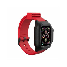 Waterproof Case for Apple Watch Band 4 Silicone Strap 44mm Bracelet Smart Watch Accessories red_44MM