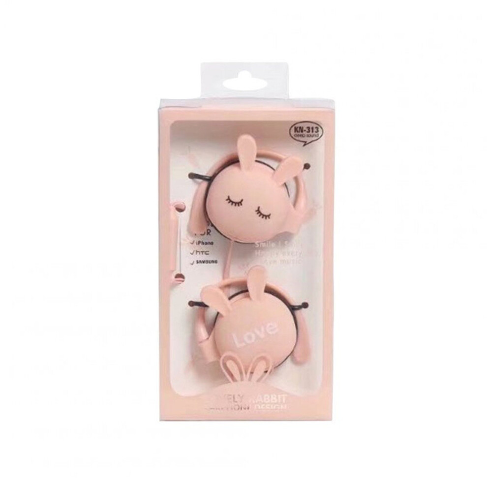 Wird Headphone Universal Ear Hool Metal Heavy Bass Cartoon Style Headset Pink-image-OPC-P6ZB9NX-NEW