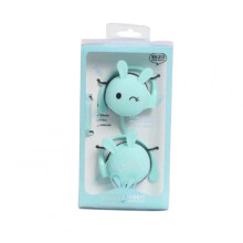 2PCS Wird Headphone Universal Ear Hool Metal Heavy Bass Cartoon Style Headset Blue