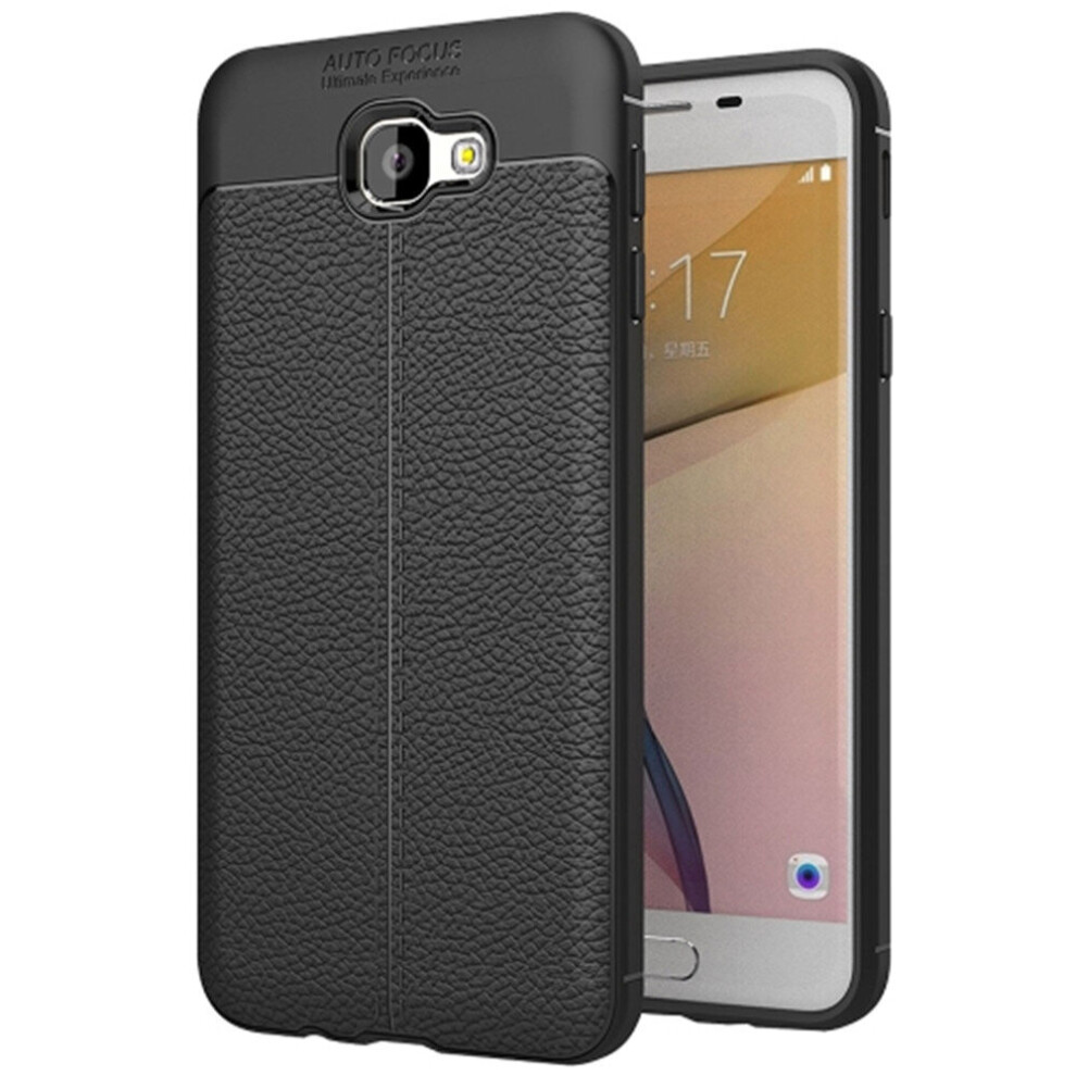 For Galaxy J5 Prime Litchi Texture Tpu Protective Back Cover Case (Black) Black 700000652291