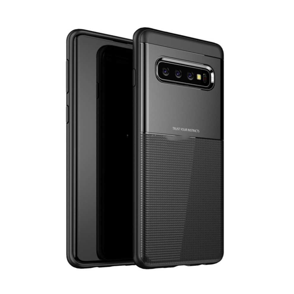 Carbon Fiber Texture Pc + Tpu Invisible Airbag Shockproof Protective Case For Galaxy S10 (Black) Black 700000664720