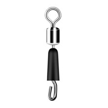 100PCS Bearing Swivel Fishing Hook Fast Connector Solid Rings Rolling Fishing Line Quick Link Carp Fishing Accessories SizeºM ColorºBlack