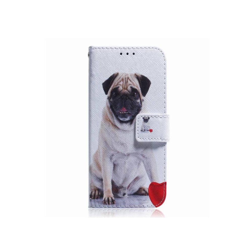 Pug Pattern Coloured Drawing Horizontal Flip Leather Case For Galaxy J6 Plus, With Holder & Card Slots & Wallet 700000639759