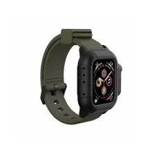 Waterproof Case for Apple Watch Band 4 iWatch Bands Silicone Strap 44mm 40mm Bracelet Smart Watch Accessories ArmyGreen_40MM