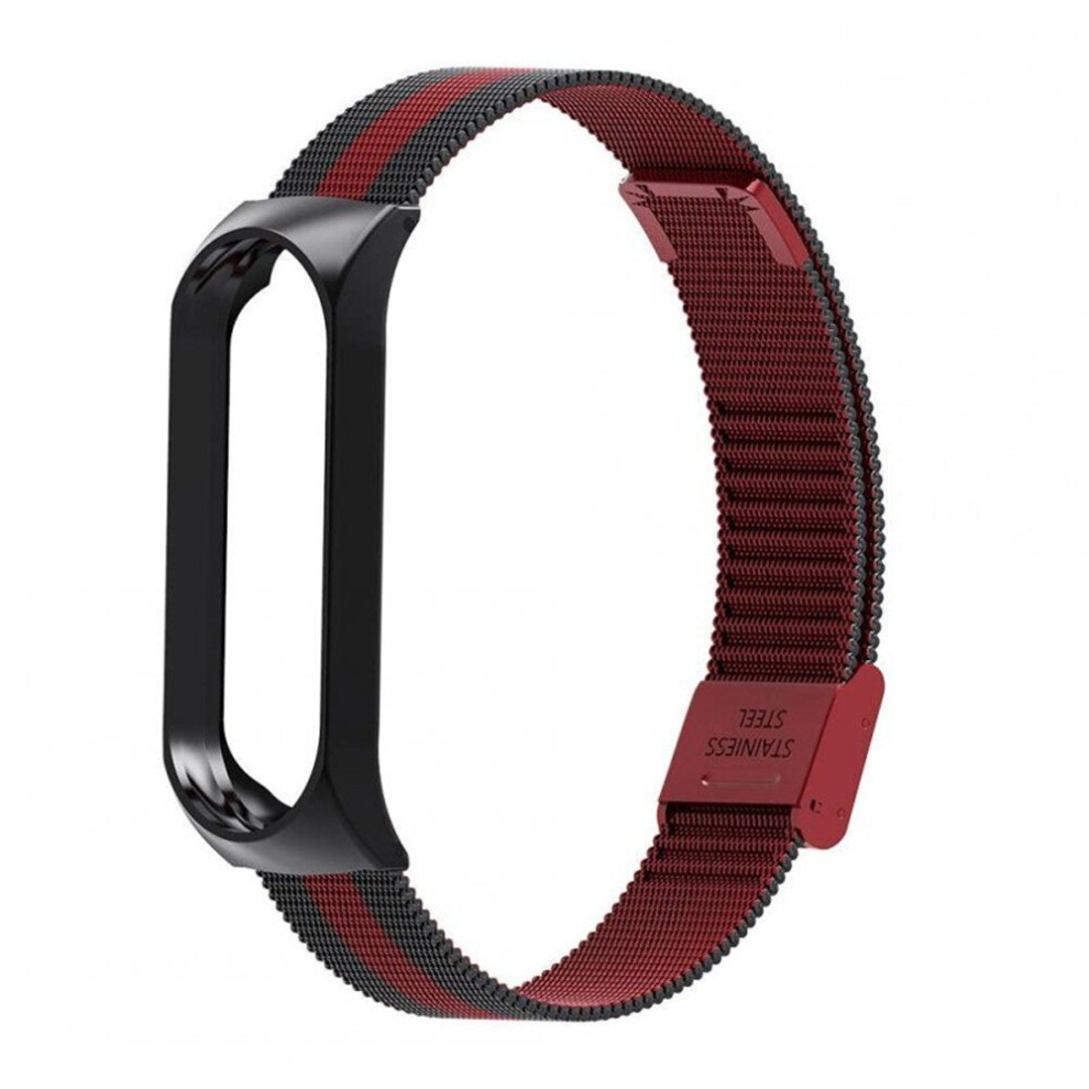 Smart Watch Buckle Wrist Strap Replacement Bracelet Stainless Steel For Xiaomi Mi Band 4 Watch Band Black Red Black,Red,Multicoloured 700000579567
