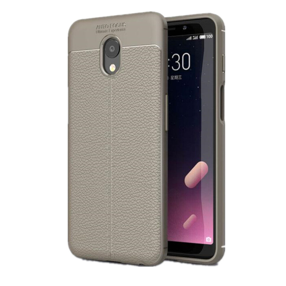 For Meizu Meilans6 Litchi Texture Soft Tpu Anti-Skip Protective Cover Back Case (Grey) Grey 700000657326