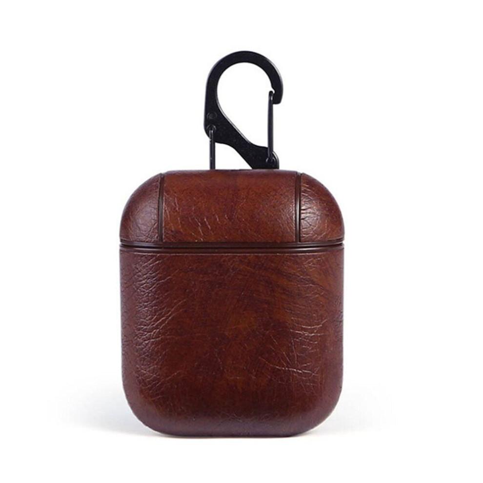 Genuine Leather Airpods Earphone Protective Case Cover For Apple Airpod - Brown 7061857297435