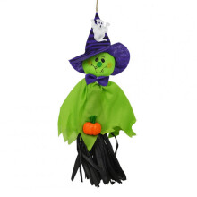 4 Pcs Halloween Straw Ghost Hanging Pendant for Party House Decoration Prop Green straw ghost