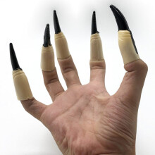 Zombie Witch Fake Fingers Nail Set Cover Halloween Costume Party Decoration Prop Witch Ghost Fake Finger Claws black