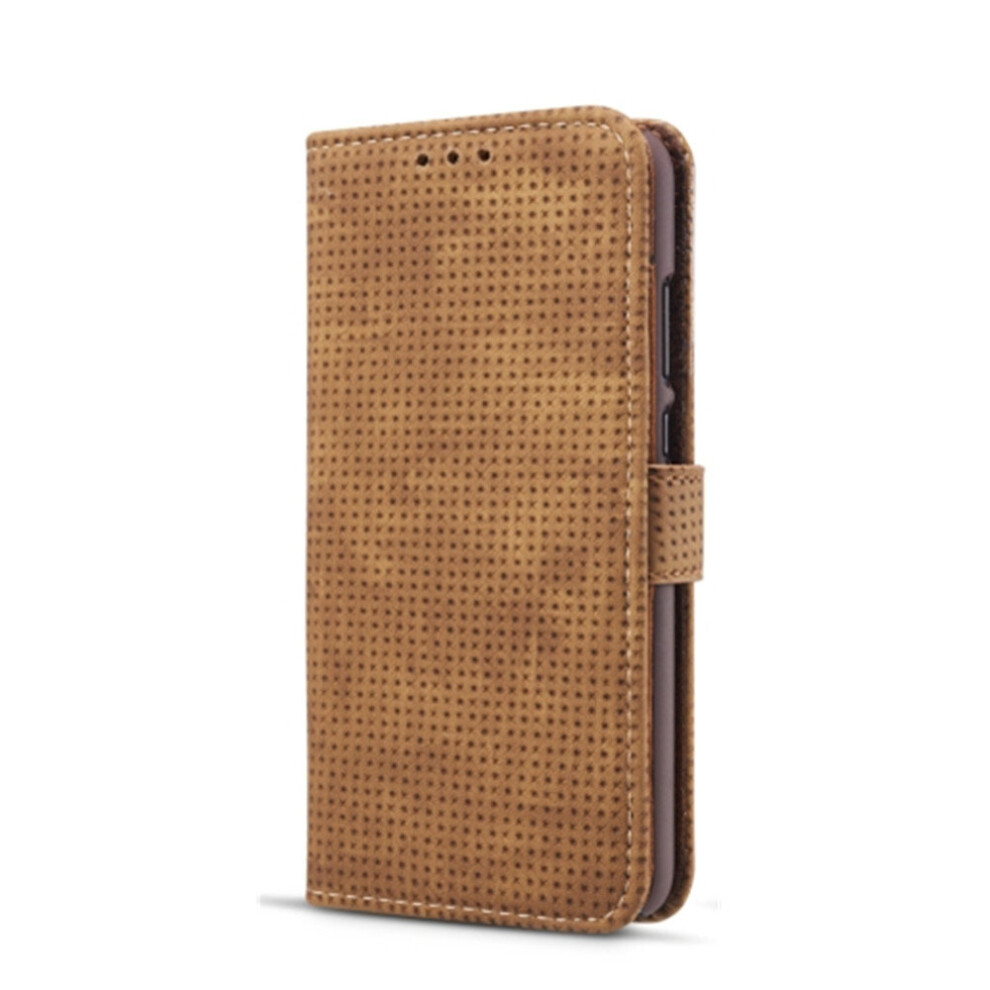 Retro Style Mesh Breathable Horizontal Flip Leather Case for Huawei P20, with Card Slot & Holder & Wallet(Brown)-image-OPC-P6ZB6XJ-NEW