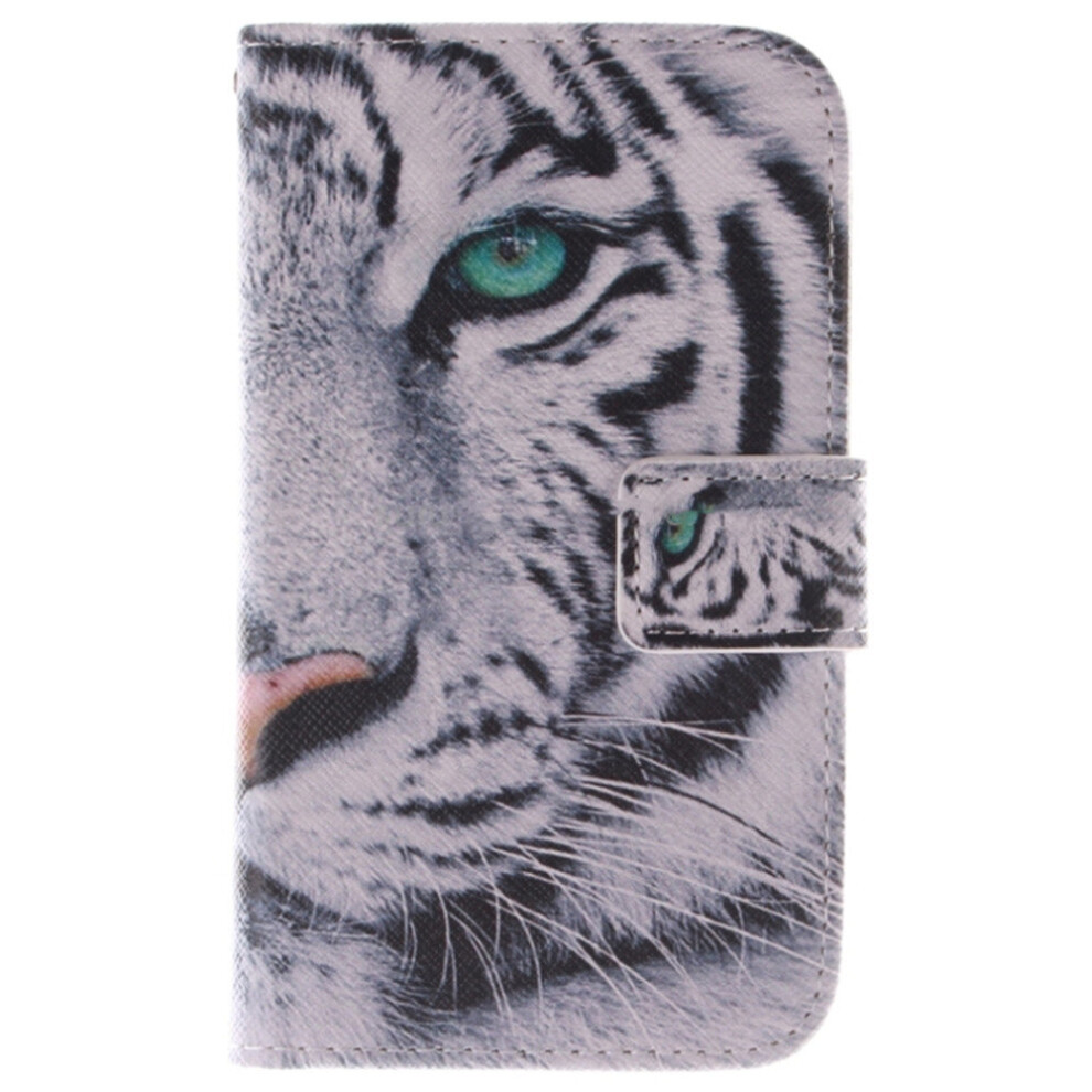 2Pc Tiger Pattern Horizontal Flip Leather Case With Card Slot & Holder & Wallet For Galaxy J3 777178624306