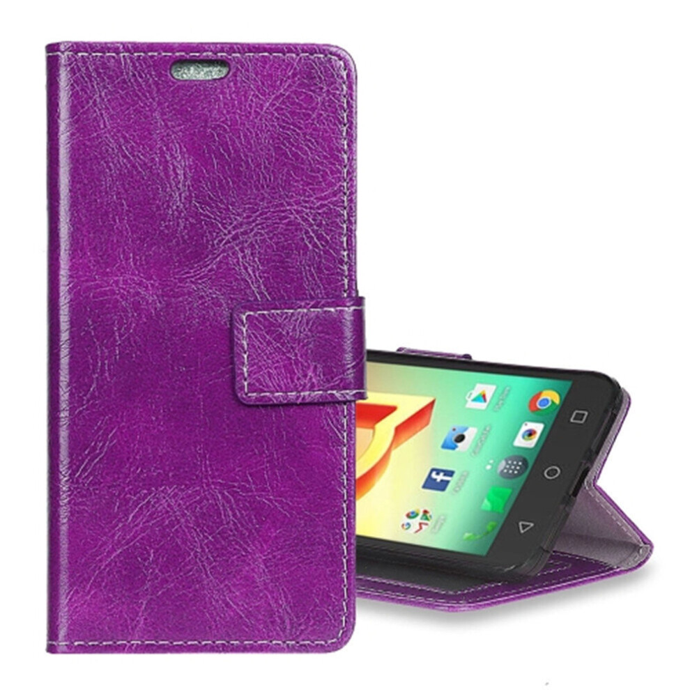 Alcatel A50 Retro Crazy Horse Texture Horizontal Flip Leather Case With Holder & Card Slots & Wallet & Photo Frame (Purple) Purple 700000669824