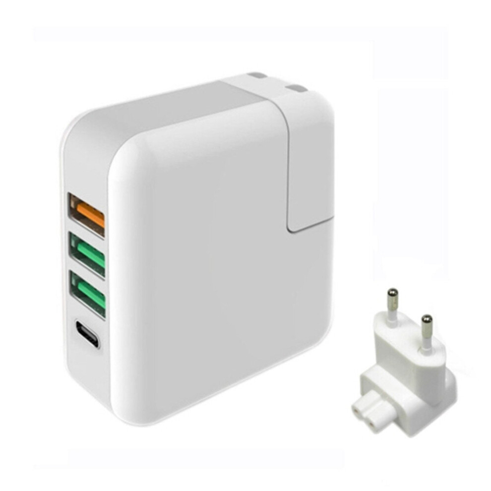 Eu Plug Portable Qc3.0 5V 2.4A 4 Usb Port Type C Travel Charger 777178619302