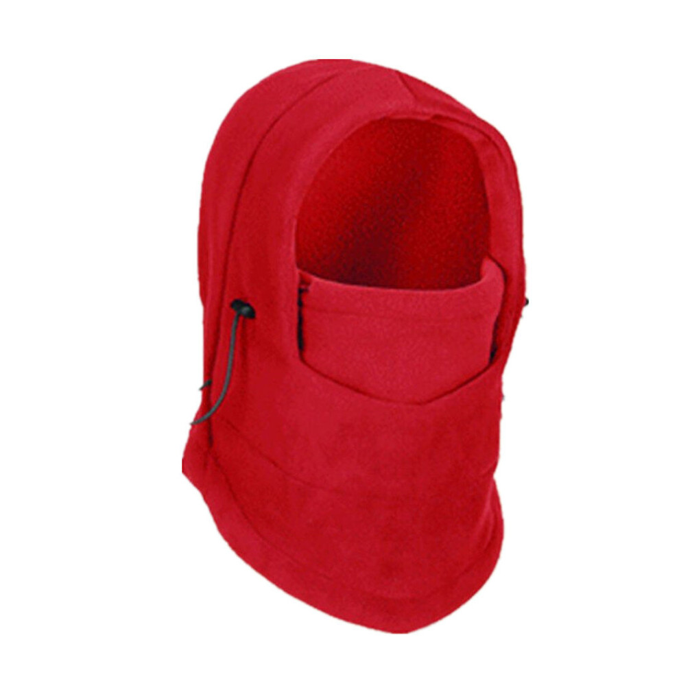 Thermal Fleece Balaclava Hat Hooded Neck Warmer Cycling Face Mask Outdoor Winter Sport Cycling Masked Cap red_Free size-image-OPC-P6ZBBNJ-NEW